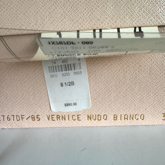 PRADA Nude Patent Leather Rhinestones Bow Slingbacks 8/38.5 EUC - Picture 5 of 8